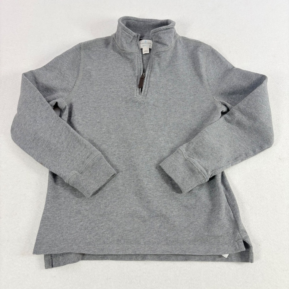 Crewcuts Quarter Zip Kids Size M 8‎ Cotton Gray Pullover Sweater Preppy Layer